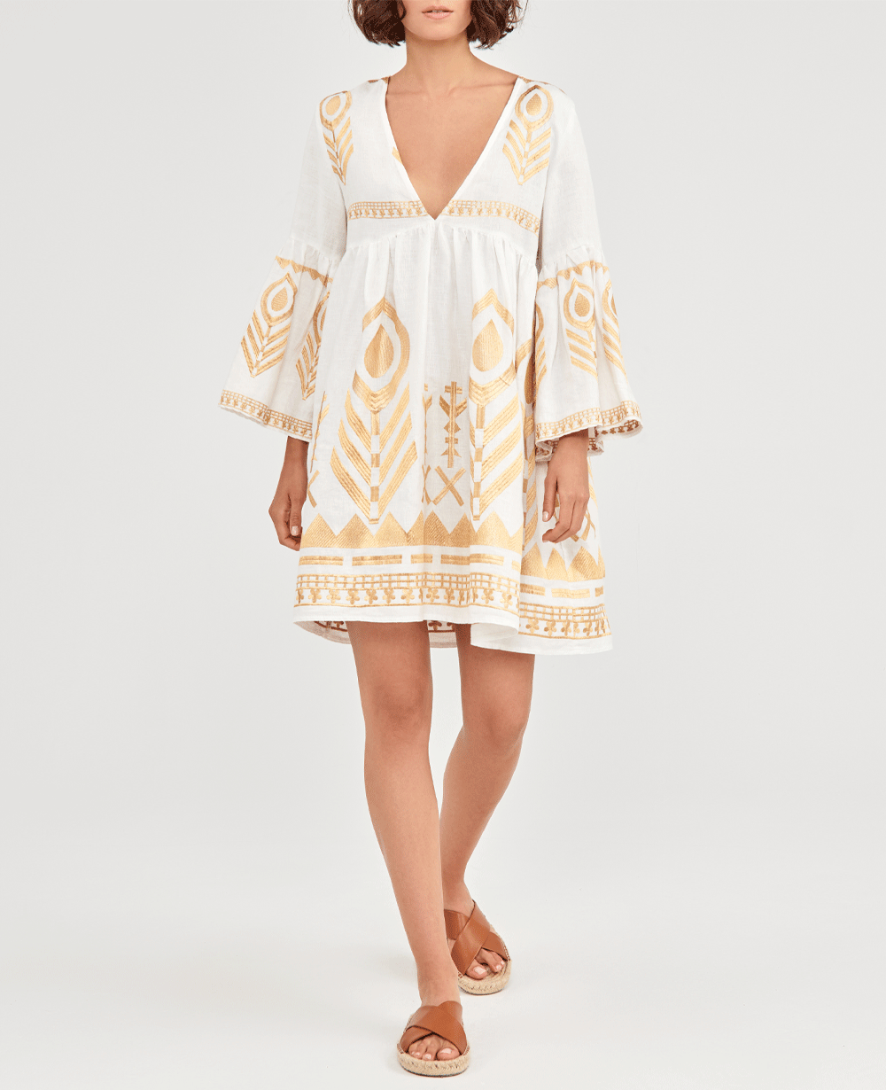 SHORT LINEN DRESS "FEATHER"