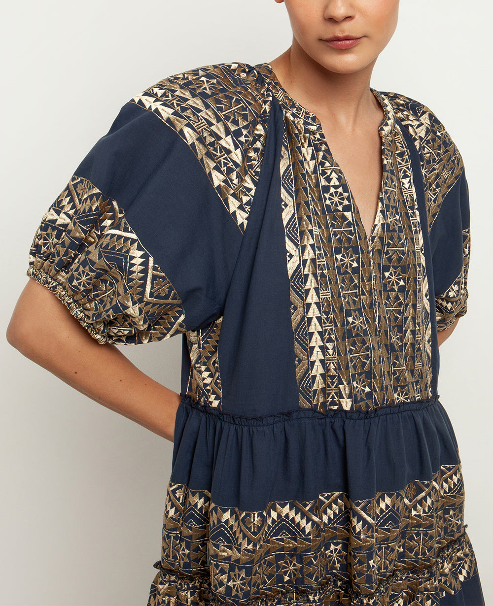 OVERSIZED SHORT COTTON DRESS "EMBROIDERED"