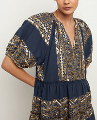 OVERSIZED SHORT COTTON DRESS "EMBROIDERED"