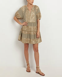 OVERSIZED SHORT COTTON DRESS "EMBROIDERED"