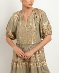 OVERSIZED SHORT COTTON DRESS "EMBROIDERED"