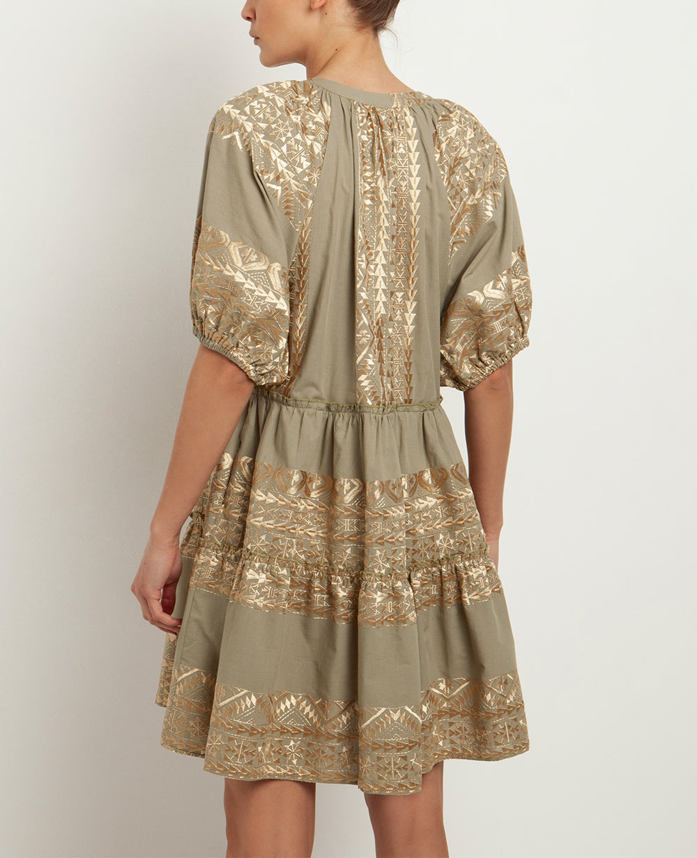 OVERSIZED SHORT COTTON DRESS "EMBROIDERED"