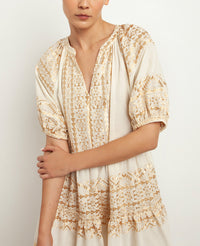 OVERSIZED SHORT COTTON DRESS "EMBROIDERED"