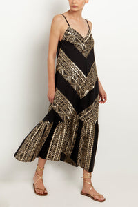 STRAPPY MIDI DRESS "EMBROIDERED"