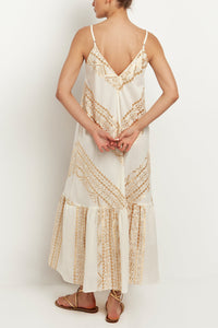 STRAPPY MIDI DRESS "EMBROIDERED"