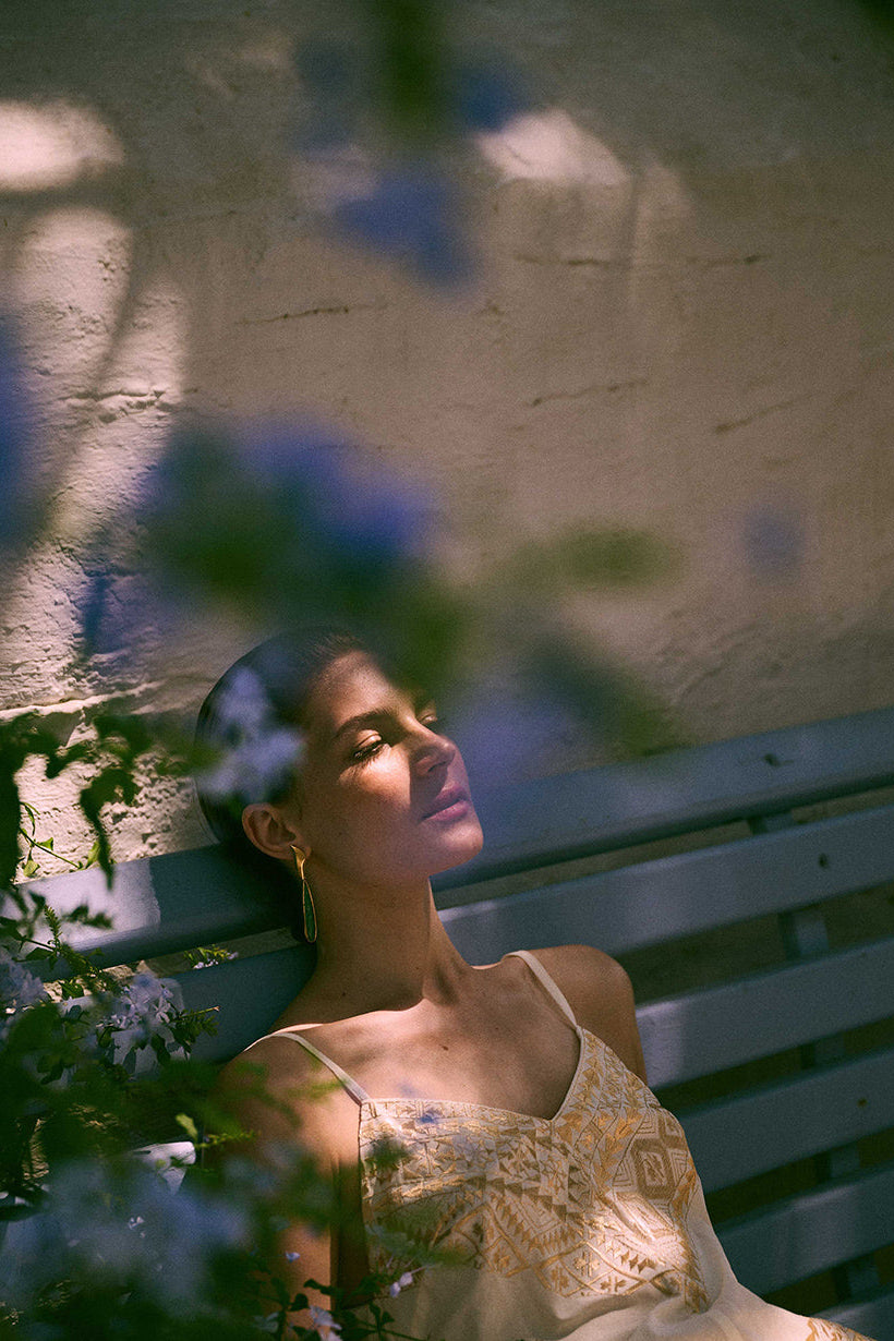 STRAPPY MIDI DRESS "EMBROIDERED"