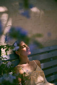 STRAPPY MIDI DRESS "EMBROIDERED"