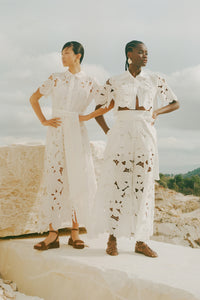 CROPPED LACE BLOUSE "KEA" WHITE