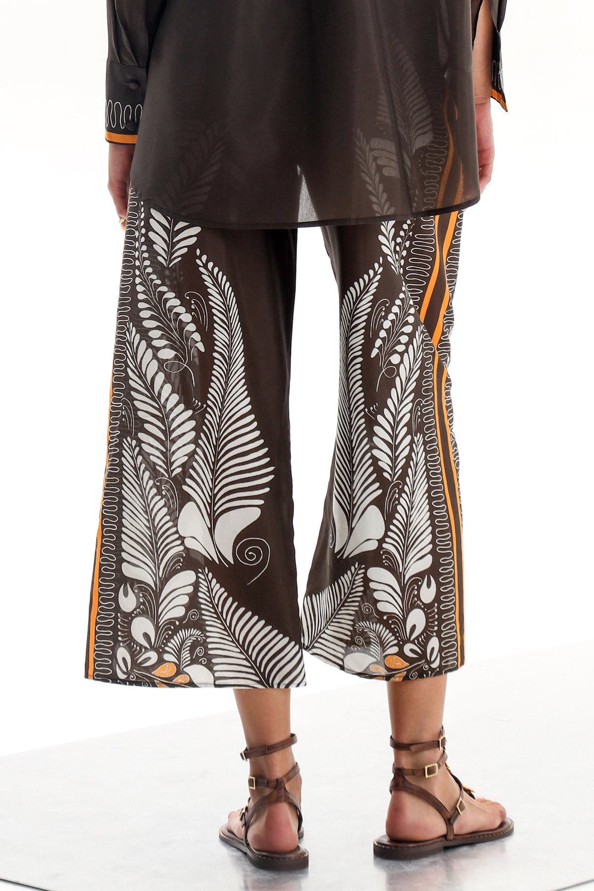 WIDE PANTS "ALTHEA" BLACK/WHITE/ORANGE