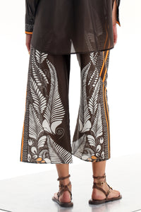 WIDE PANTS "ALTHEA" BLACK/WHITE/ORANGE