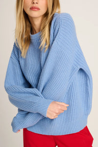RIBBED CASHMERE PULLOVER PASTEL BLUE