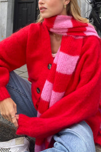 LONG OVERSIZED MOHAIR CARDIGAN "CHARLIE" RED