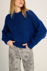 OVERSIZED MOHAIR PULLOVER "COCO" COBALT BLUE