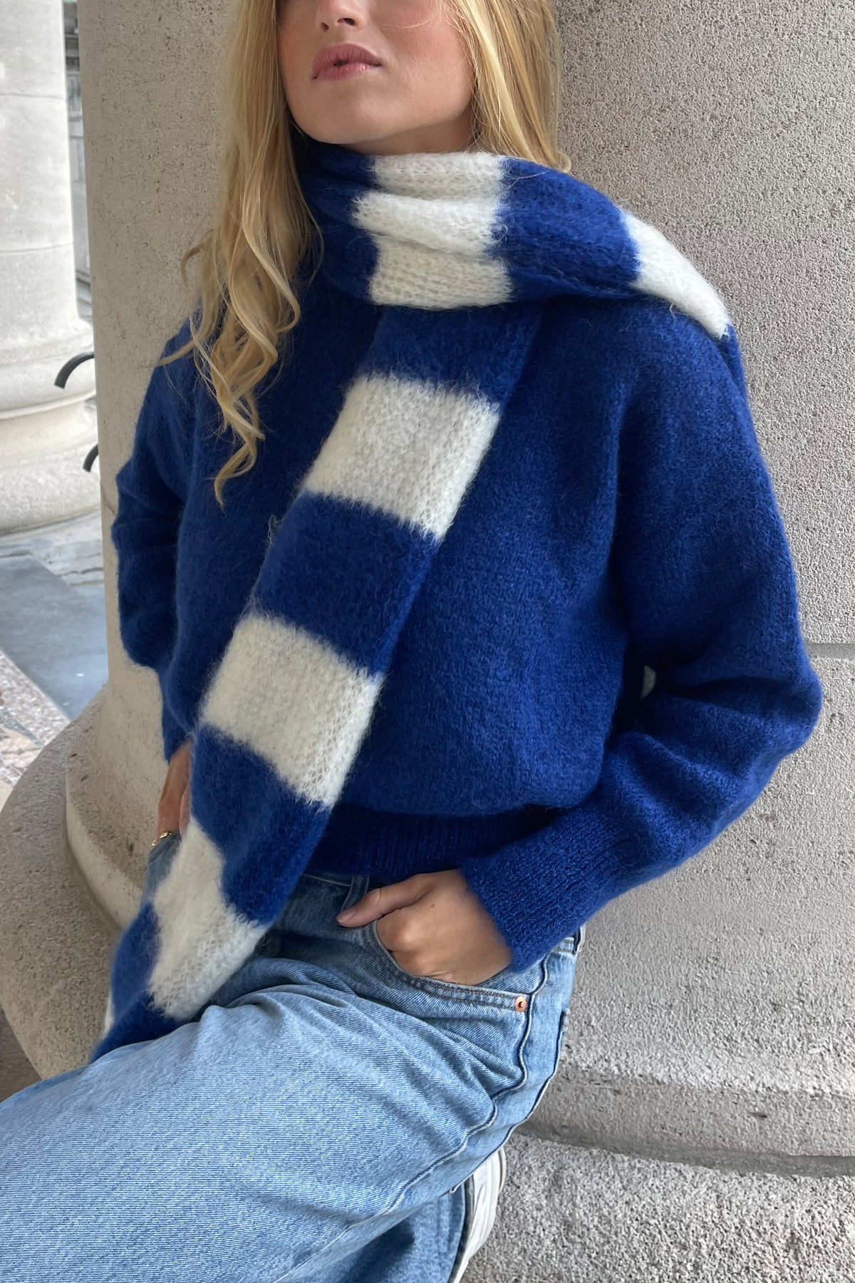 OVERSIZED MOHAIR PULLOVER "COCO" COBALT BLUE