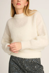 OVERSIZED MOHAIR PULLOVER "COCO" OFF WHITE