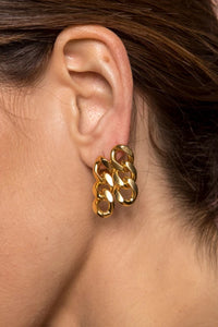 EARRING "3 LINK CHAIN" GOLD