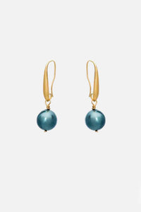 EARRINGS "HANGING PEARLS" PETROL