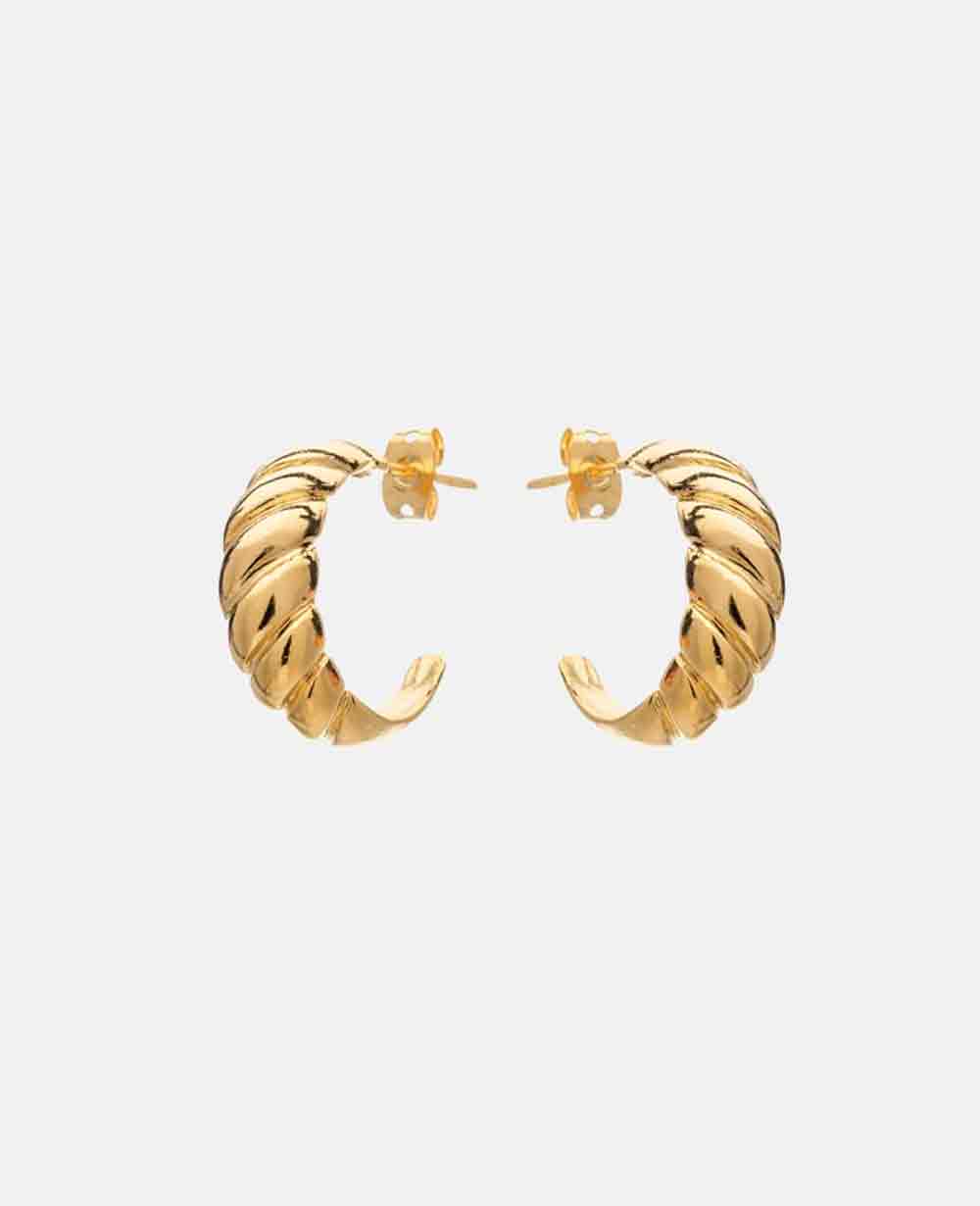 SMALL HOOPS "DOMED" - GOLD