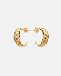 SMALL HOOPS "DOMED" - GOLD