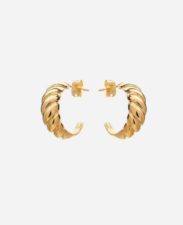 SMALL HOOPS "DOMED" - GOLD