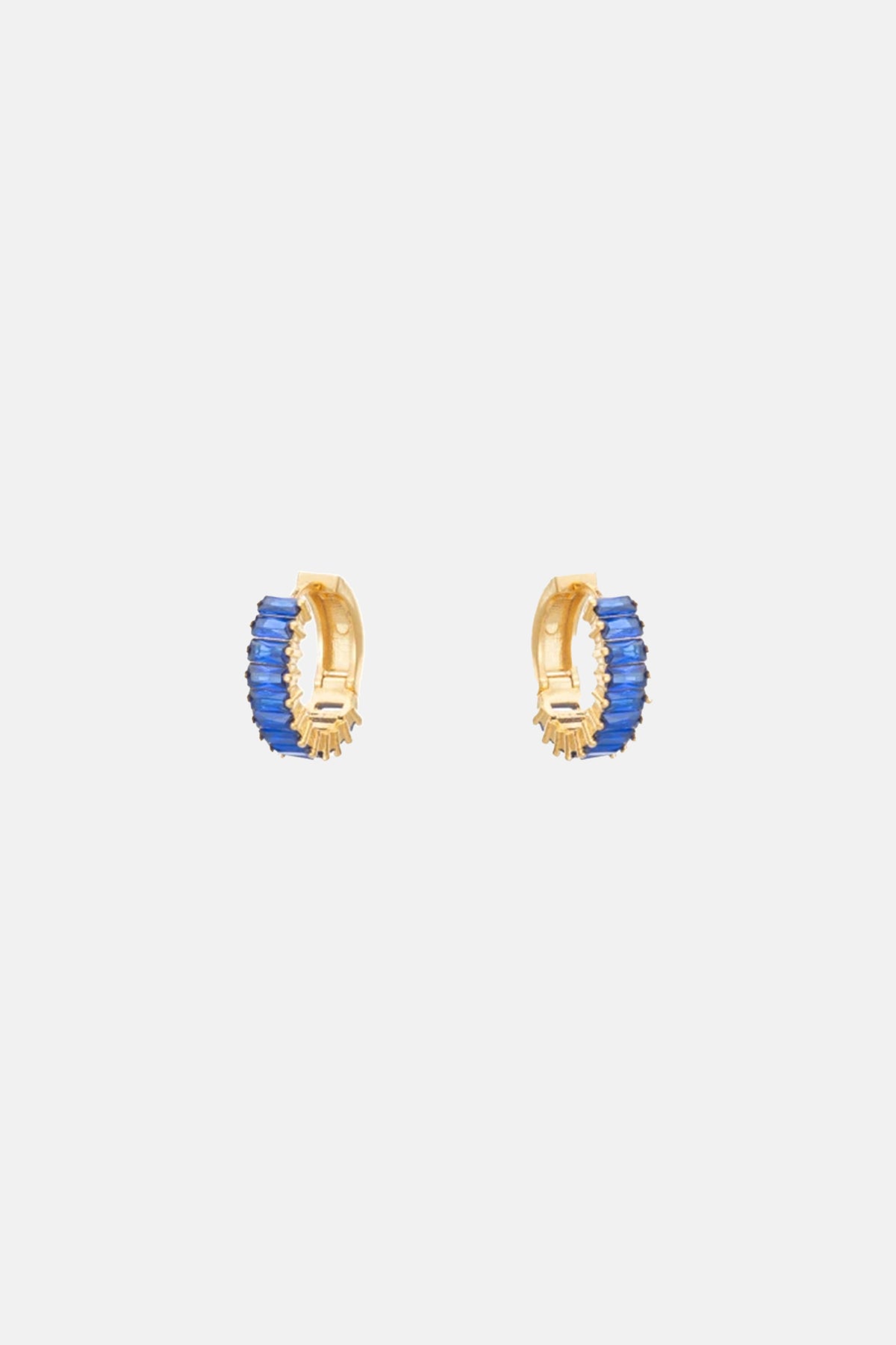 SMALL ZIRCONIA HOOPS "ELLE" GOLD/BLUE