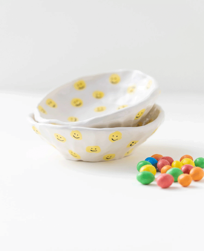BOWL "SMILEY" WHITE/YELLOW