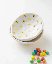 BOWL "SMILEY" WHITE/YELLOW