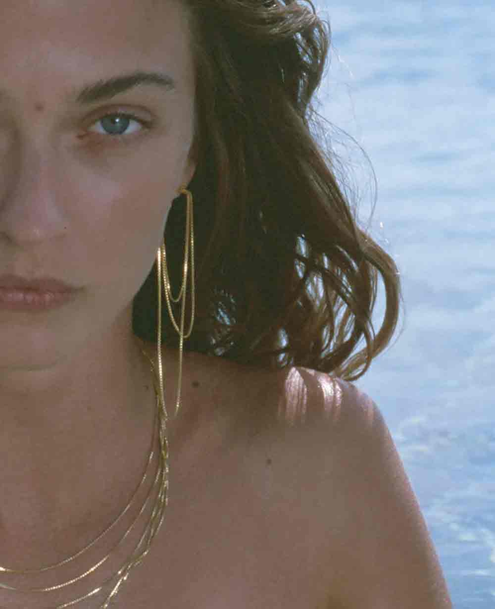 EARRINGS "NIGHTTIME BOX CHAIN"