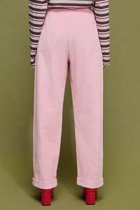 OVERSIZED COTTON CORDUROY PANTS PALE PINK