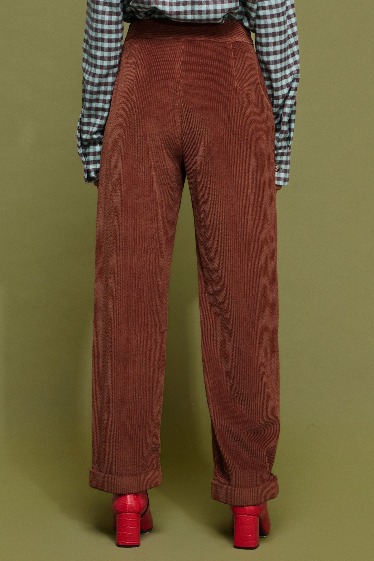 OVERSIZED COTTON CORDUROY PANTS CHOCO
