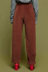 OVERSIZED COTTON CORDUROY PANTS CHOCO