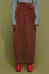 OVERSIZED COTTON CORDUROY PANTS CHOCO