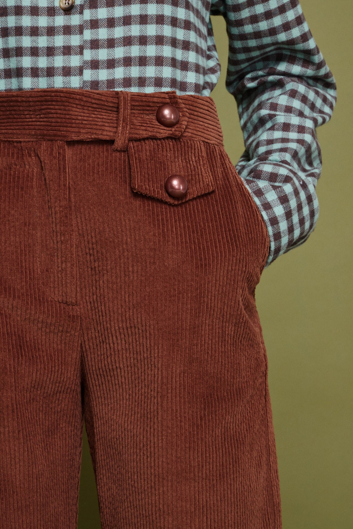 OVERSIZED COTTON CORDUROY PANTS CHOCO