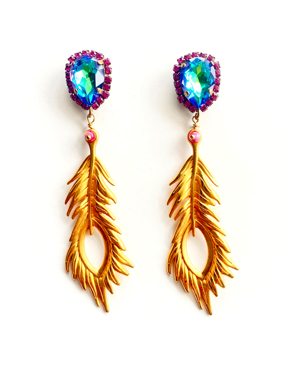 EARRINGS "DIONNE" GOLD/CRYSTAL