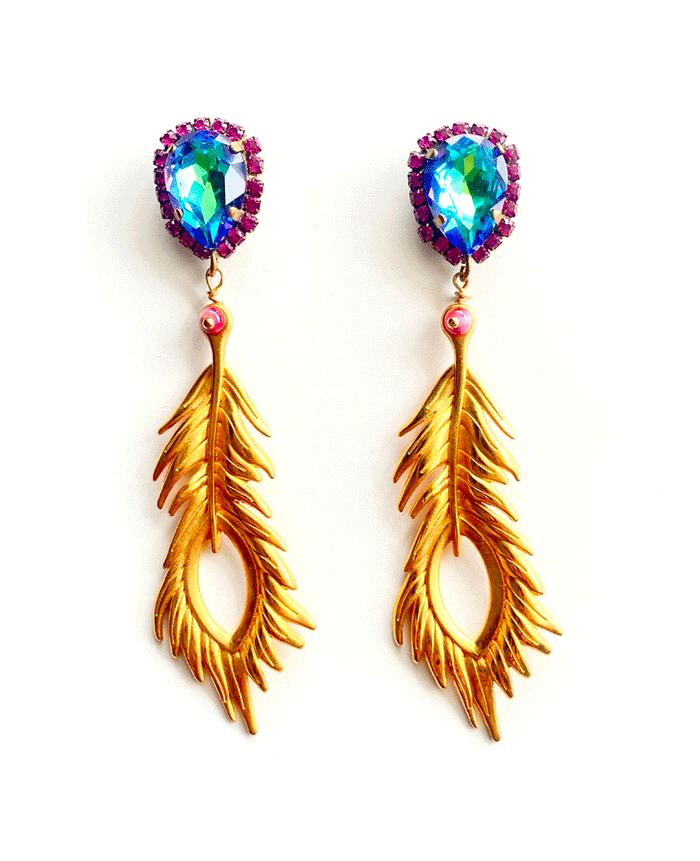 EARRINGS "DIONNE" GOLD/CRYSTAL
