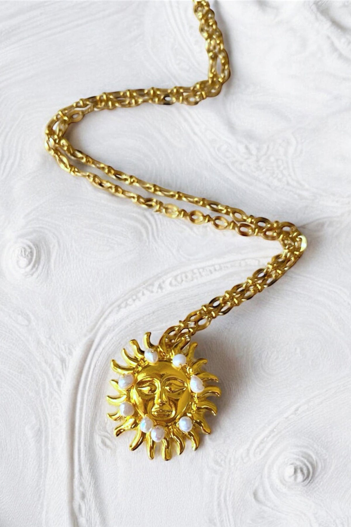 NECKLACE "HELIADES" SUN WITH PEARL