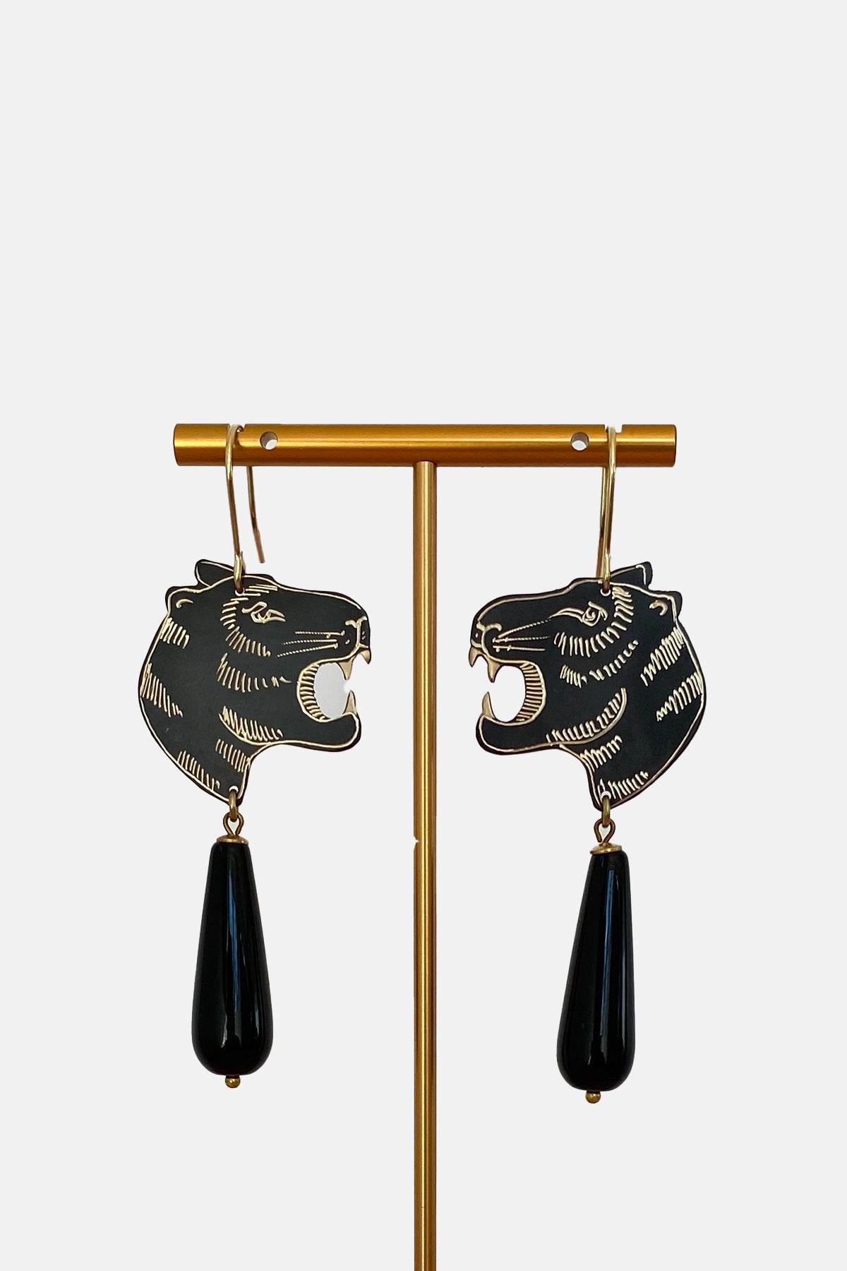 EARRINGS "TIGER LOVE" BLACK/GOLD