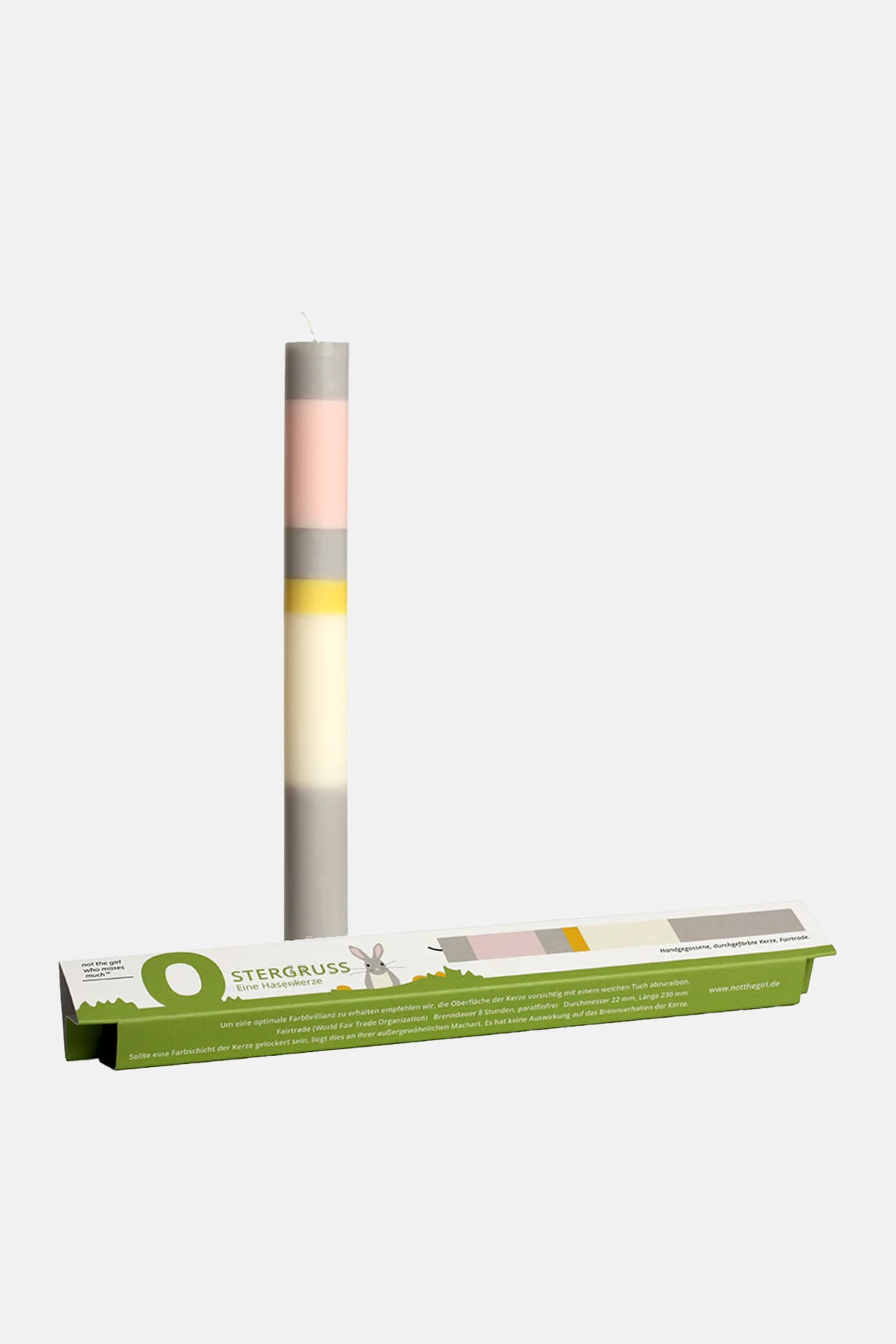 CANDLE "BUNNY” GREY/WHITE/ROSE