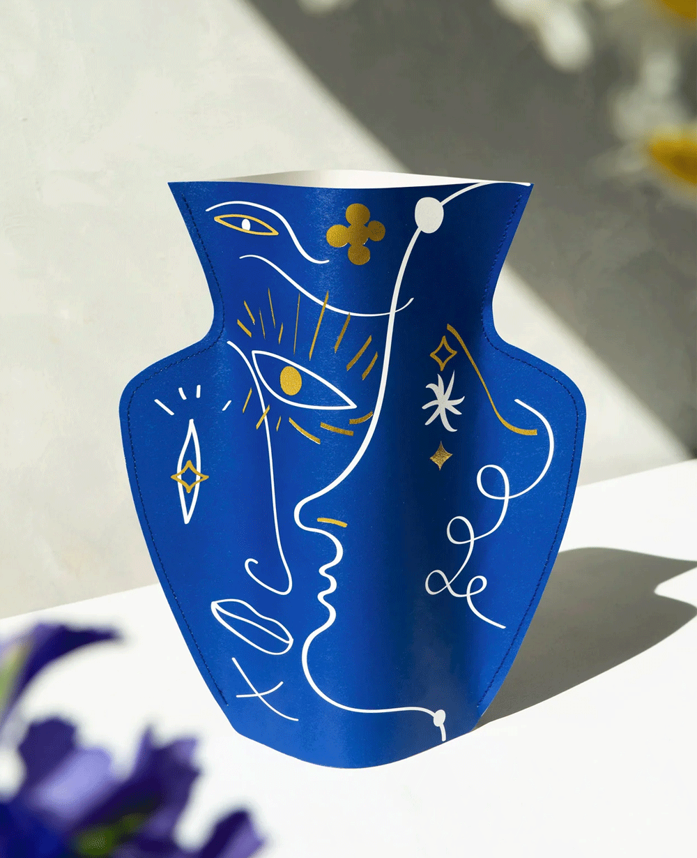 PAPER VASE "JAIME HAYON" BLUE
