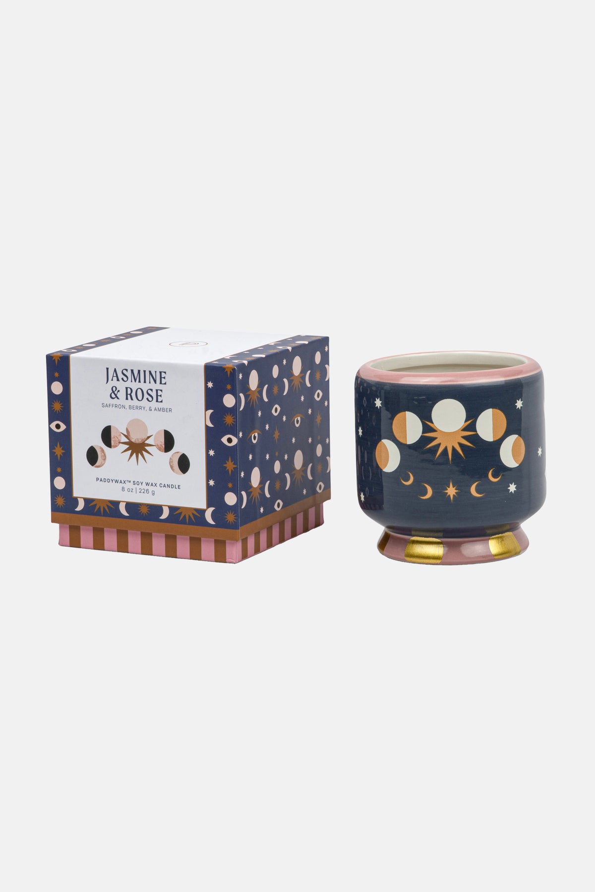 SCENTED CERAMIC CANDLE "MOON“ JASMIN AND ROSE