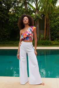 NAUTICAL TROUSERS "LIDO" WHITE/MULTICOLOR