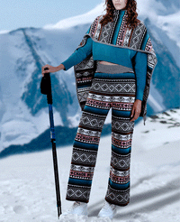 KNITTED PANTS "HERITAGE" MULTICOLOR