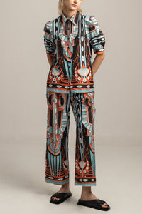 COTTON BLOUSE "SYMMETRY" MULTICOLOR