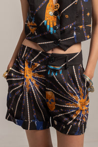 SHORTS "ASTRUM" BLACK/MULTICOLOR