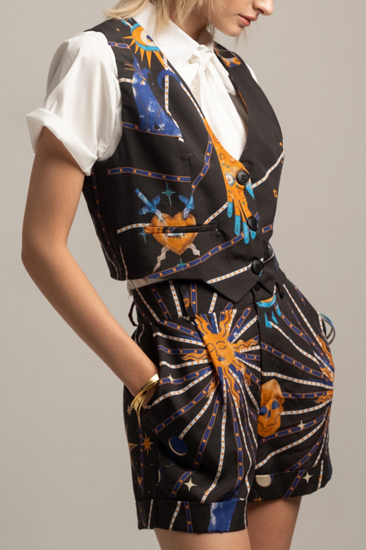 SHORTS "ASTRUM" BLACK/MULTICOLOR