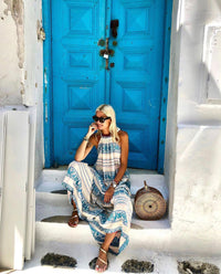 NECKHOLDER DRESS HORSES TURQUOISE