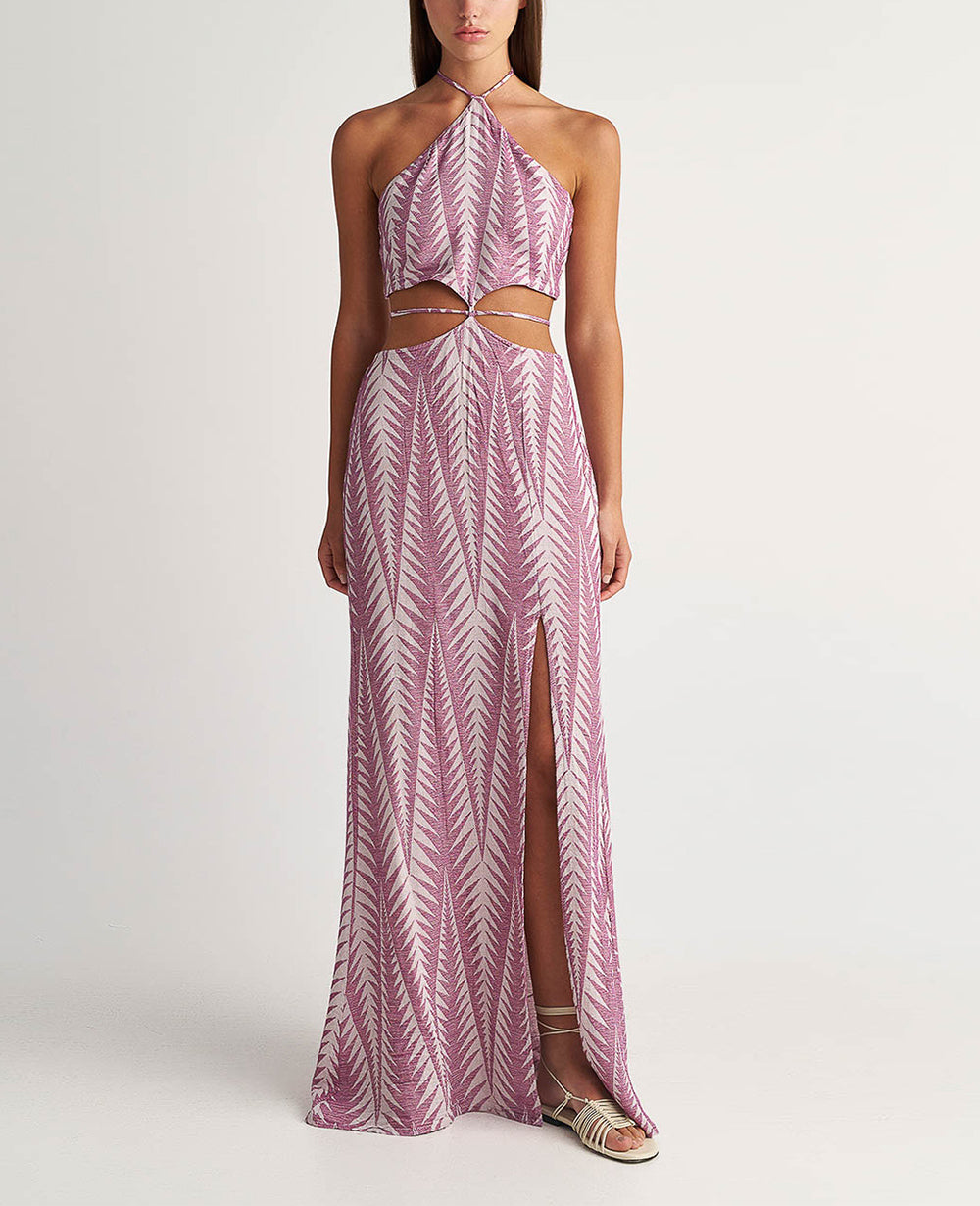 BACKLESS DRESS WITH CUTOUTS "FINIKAS" PURPLE