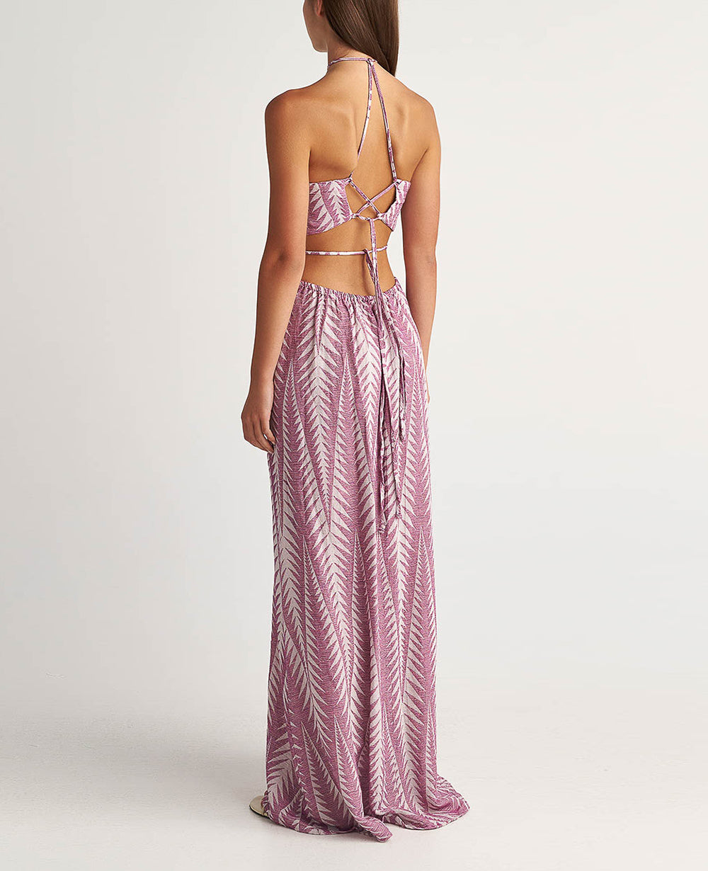 BACKLESS DRESS WITH CUTOUTS "FINIKAS" PURPLE