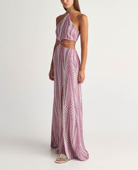 BACKLESS DRESS WITH CUTOUTS "FINIKAS" PURPLE