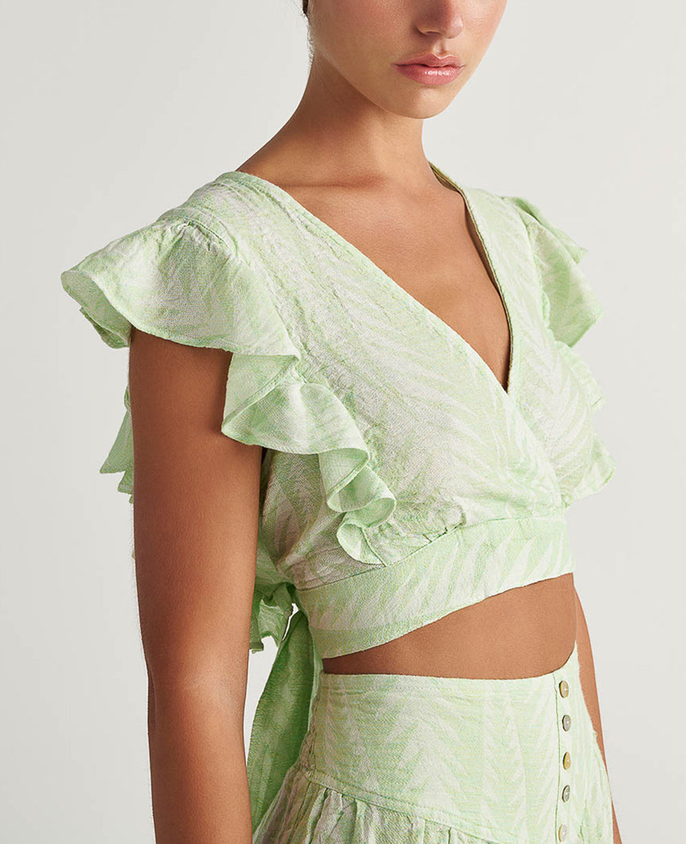 CROP TOP WITH RUFFLES "FINIKAS"